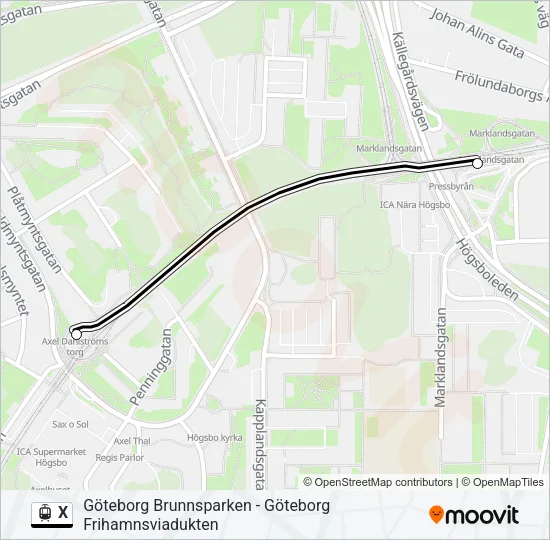 X Light Rail Line Map