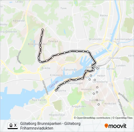X Light Rail Line Map