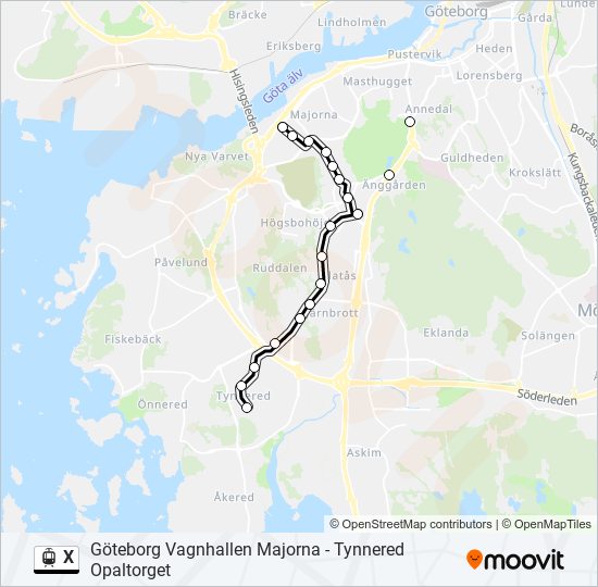 X light rail Line Map