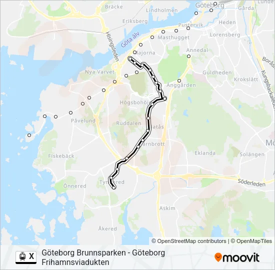 X Light Rail Line Map