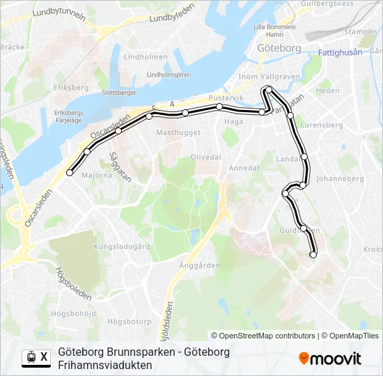 X Light Rail Line Map