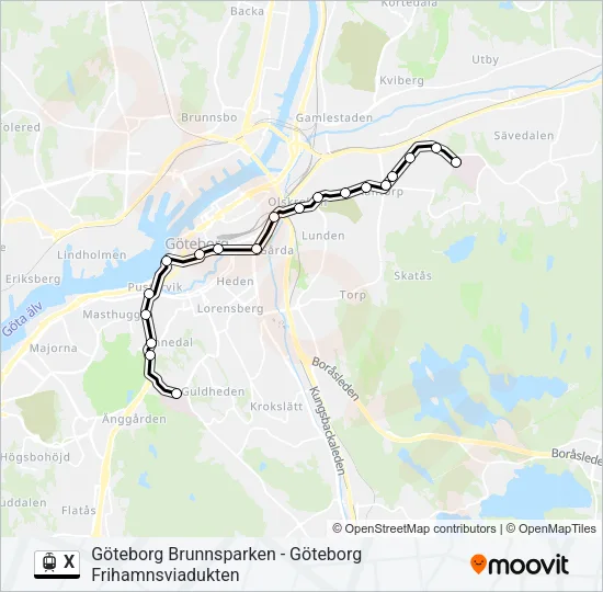 X Light Rail Line Map