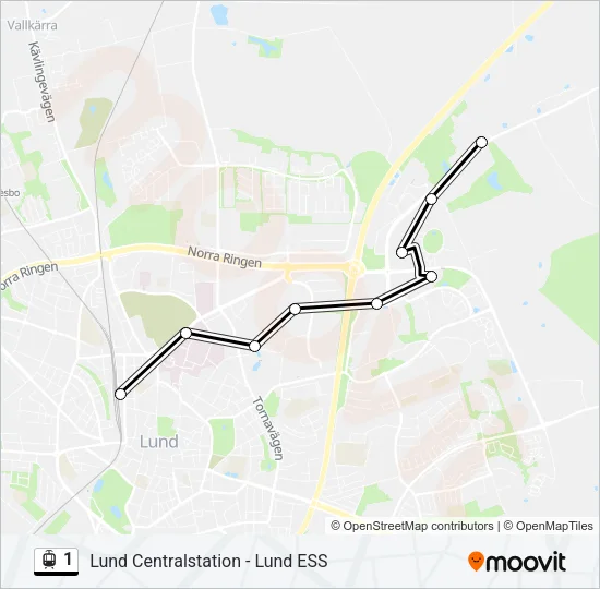 1 Light Rail Line Map