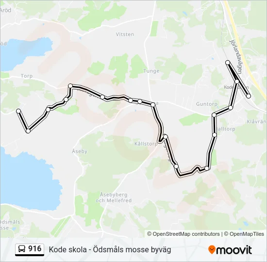 916 Bus Line Map