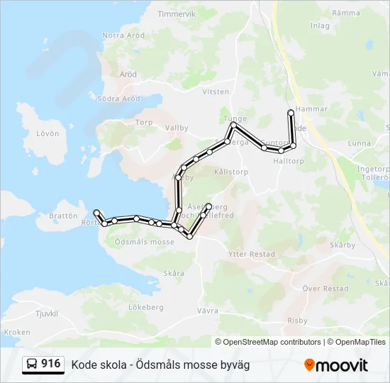 916 Bus Line Map