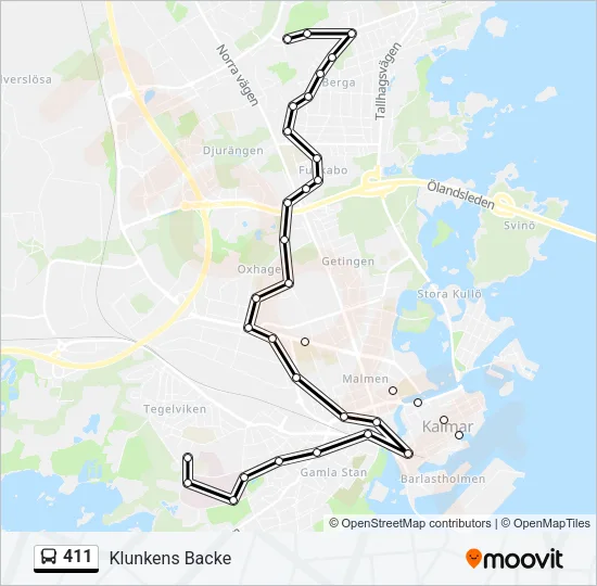 411 Bus Line Map