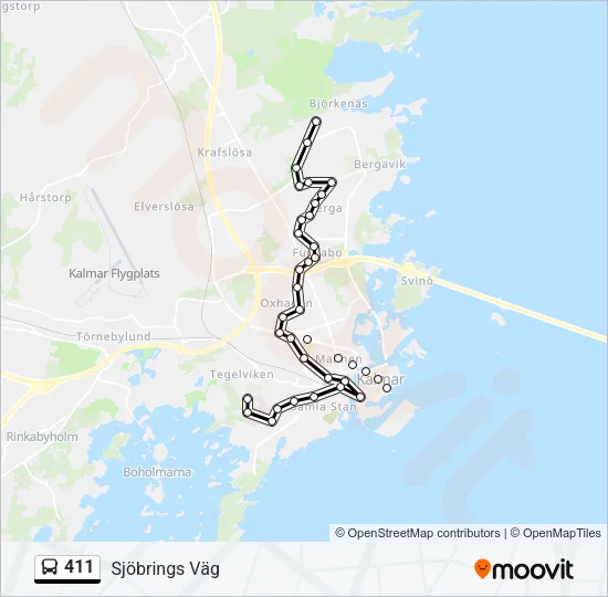411 Bus Line Map
