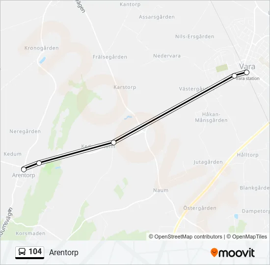 104 Bus Line Map