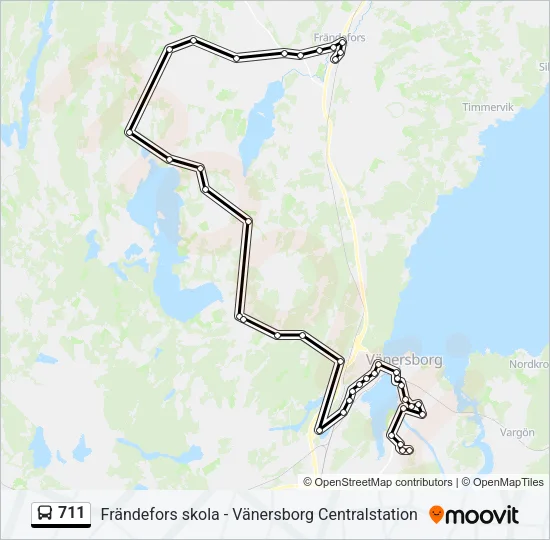 711 Bus Line Map
