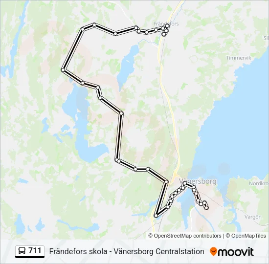 711 Bus Line Map