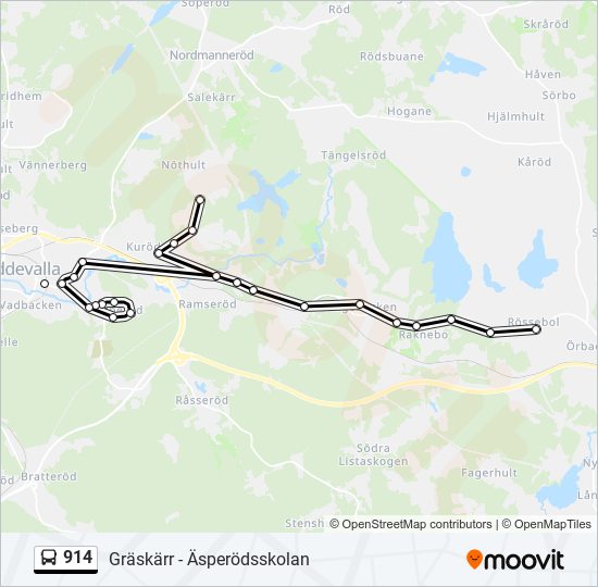 914 bus Line Map