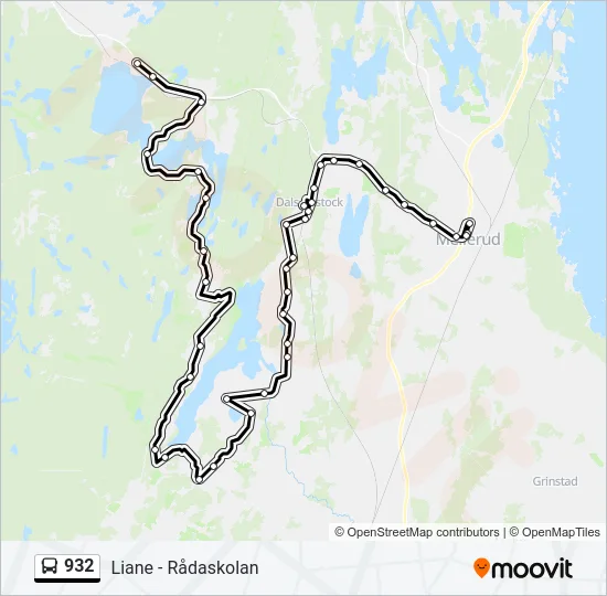932 Bus Line Map