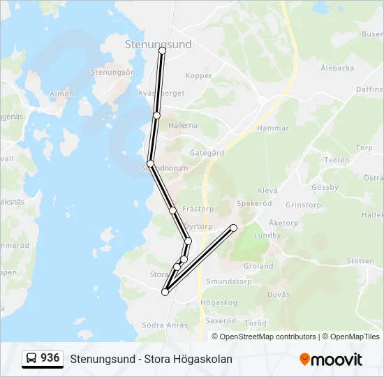 936 Bus Line Map