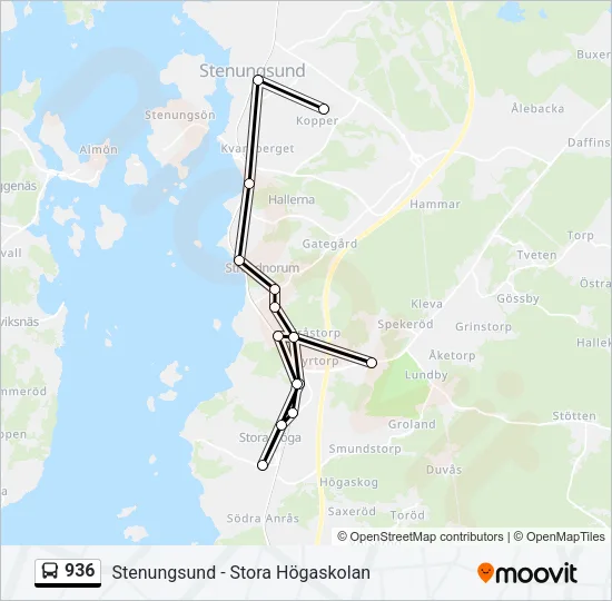 936 Bus Line Map