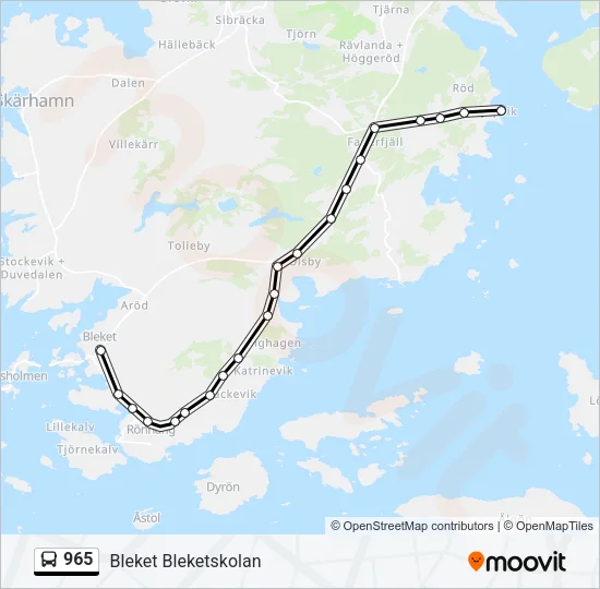 965 Bus Line Map