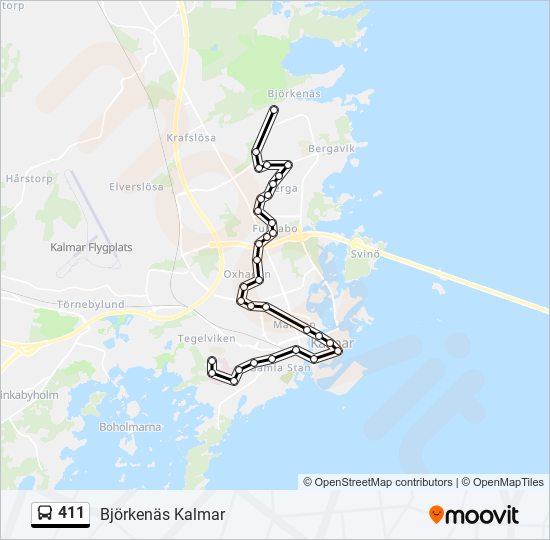 411 bus Line Map