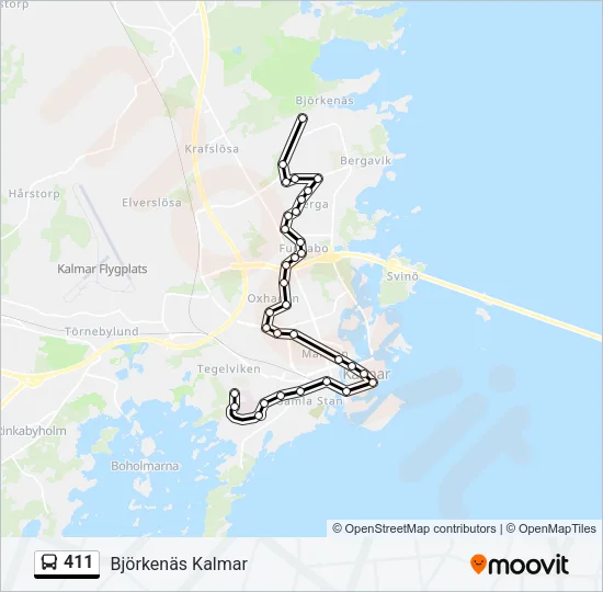 411 Bus Line Map