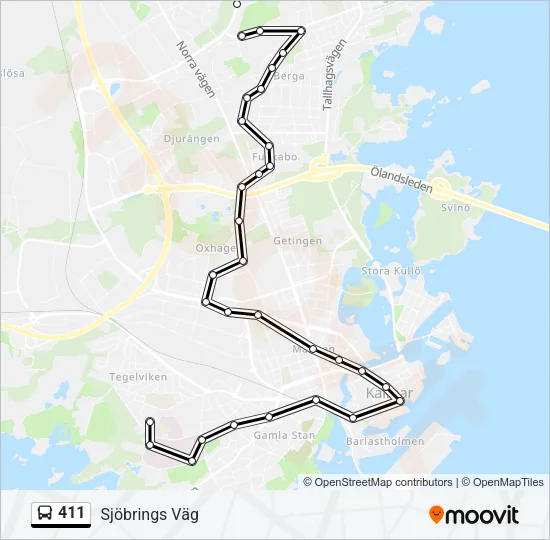 411 Bus Line Map