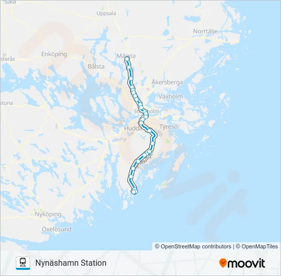 PENDELTÅG Train Line Map