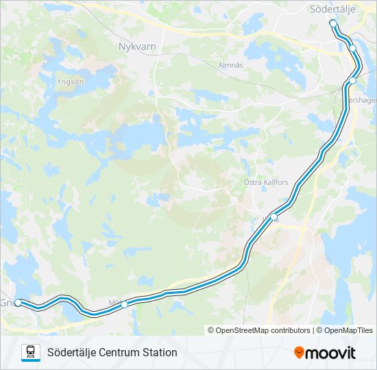 PENDELTÅG tåg Linje karta