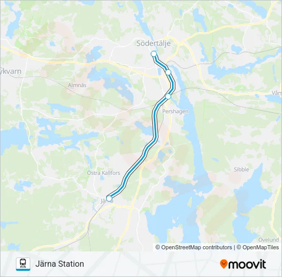 PENDELTÅG Train Line Map