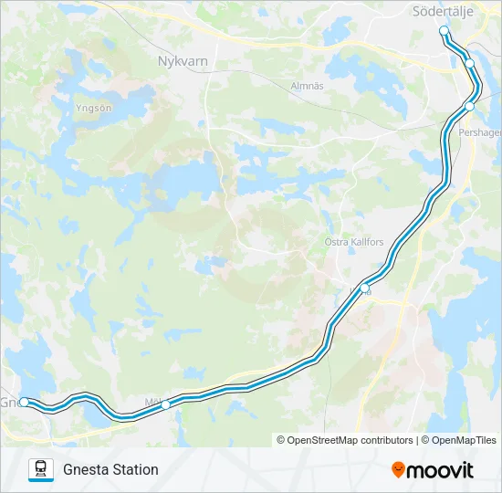 PENDELTÅG Train Line Map