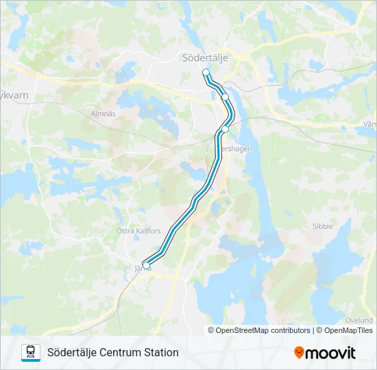 PENDELTÅG Train Line Map