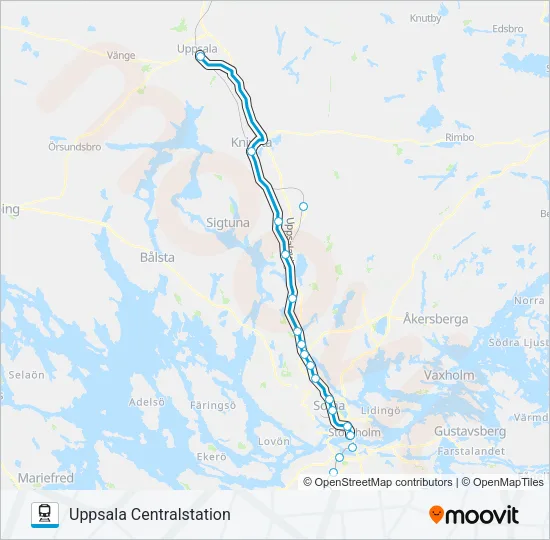 PENDELTÅG Train Line Map