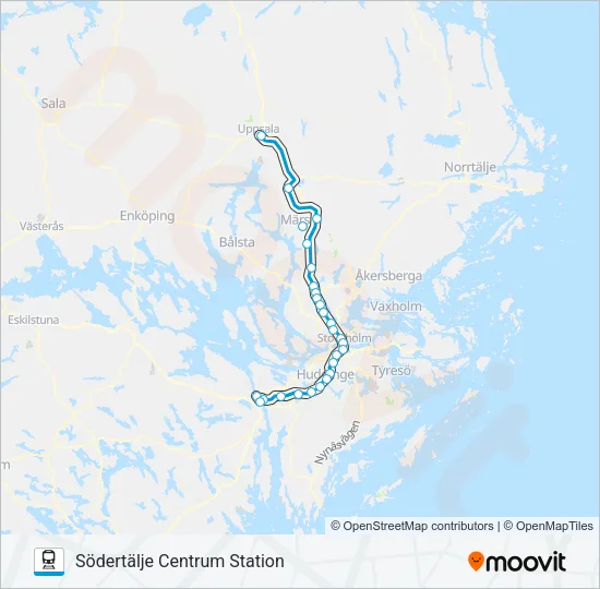 PENDELTÅG Train Line Map