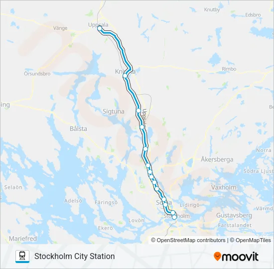 PENDELTÅG Train Line Map