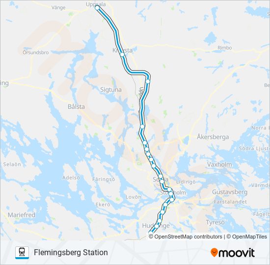 PENDELTÅG train Line Map