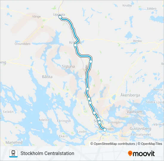 PENDELTÅG Train Line Map