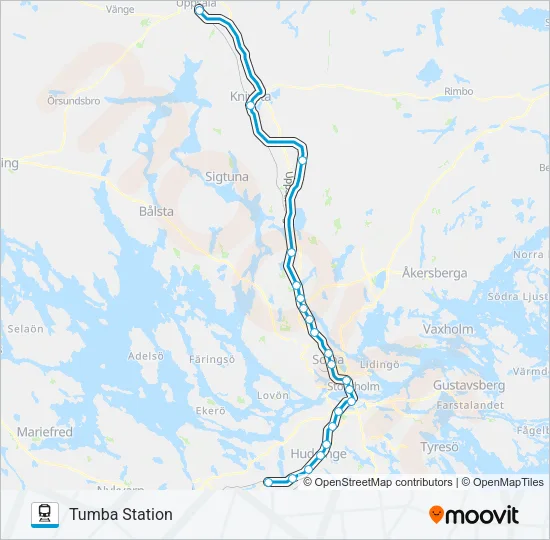 PENDELTÅG Train Line Map