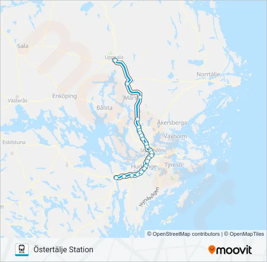 PENDELTÅG Train Line Map