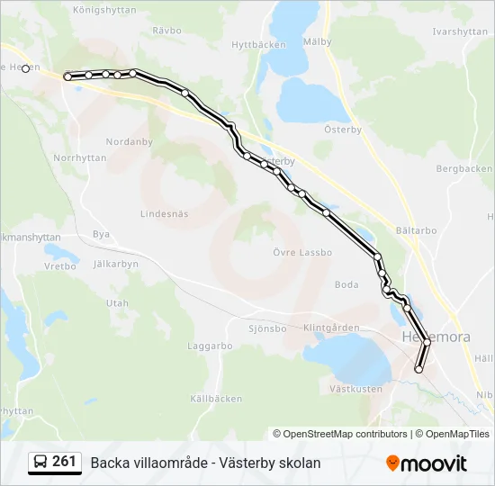 261 Bus Line Map