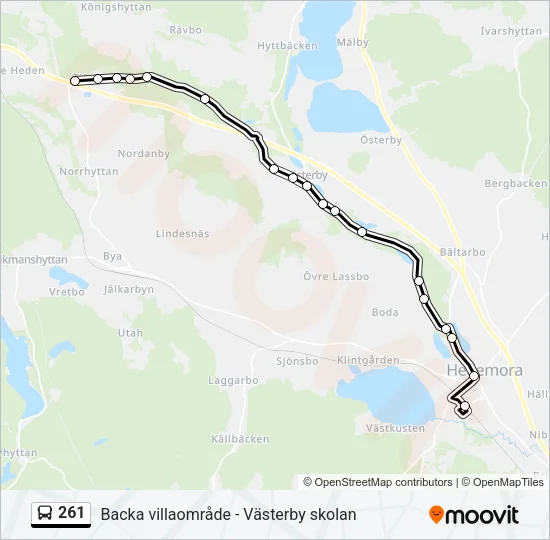 261 Bus Line Map