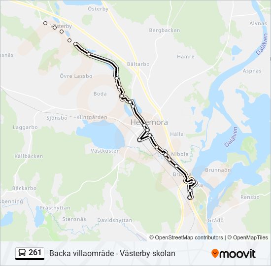 261 bus Line Map