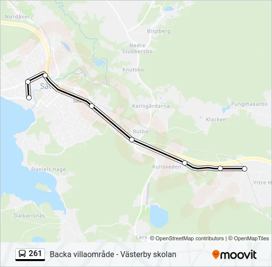 261 Bus Line Map