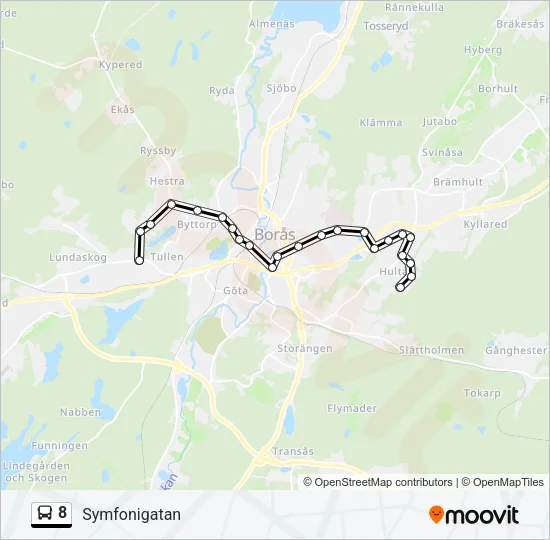 8 Bus Line Map