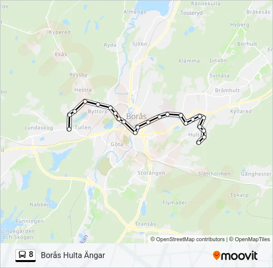 8 Bus Line Map