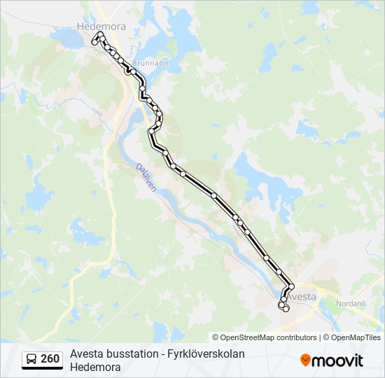 260 bus Line Map