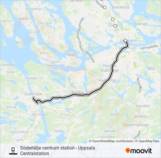 Södertälje Centrum Station Uppsala Centralstation Rutt: Tidtabeller ...