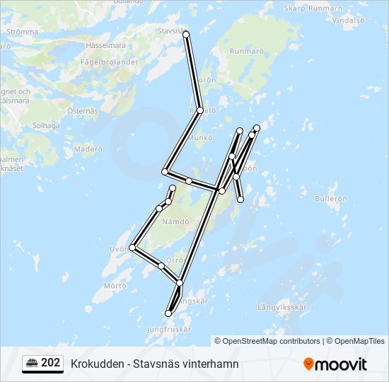 202 färja Linje karta