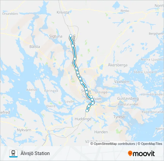 PENDELTÅG Train Line Map