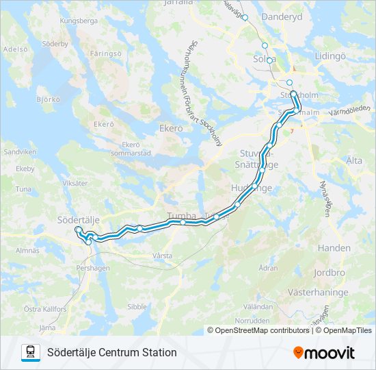 PENDELTÅG train Line Map