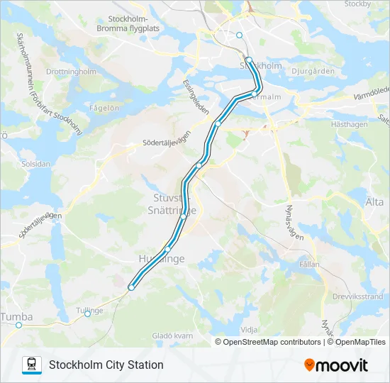 PENDELTÅG Train Line Map