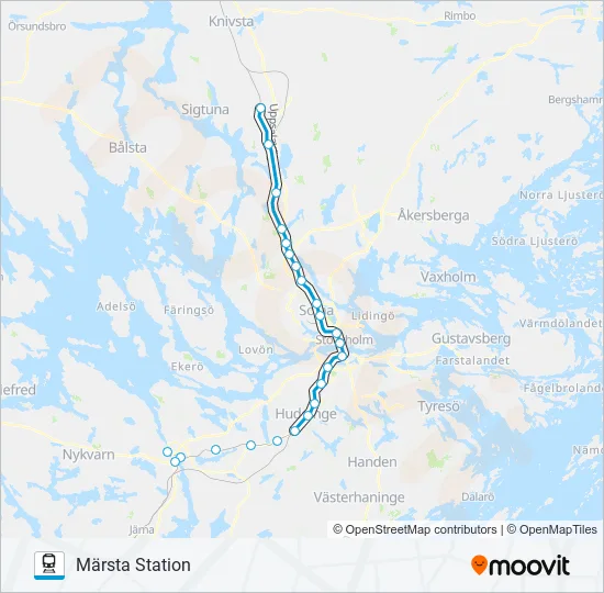 PENDELTÅG Train Line Map