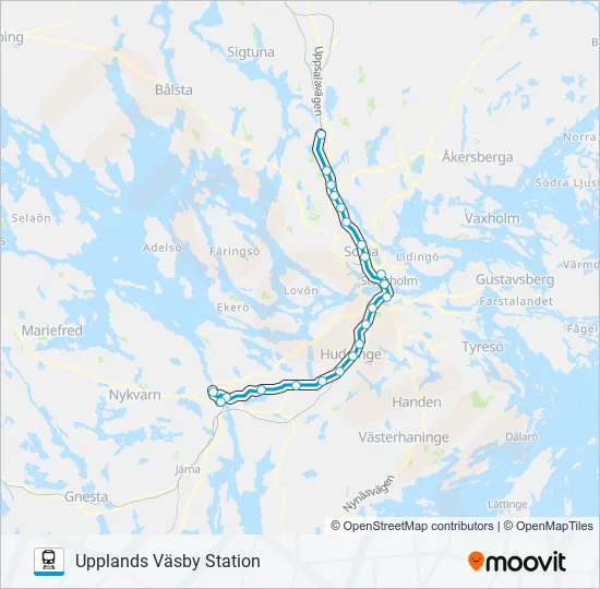 PENDELTÅG Train Line Map