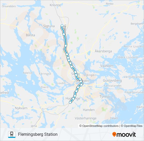 PENDELTÅG train Line Map