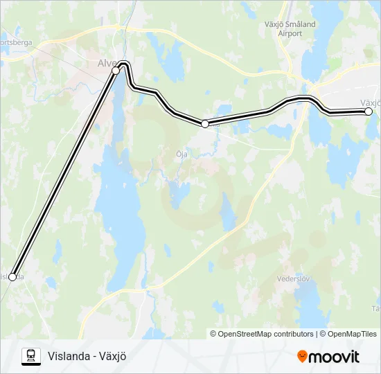 KRÖSATÅG tåg Linje karta